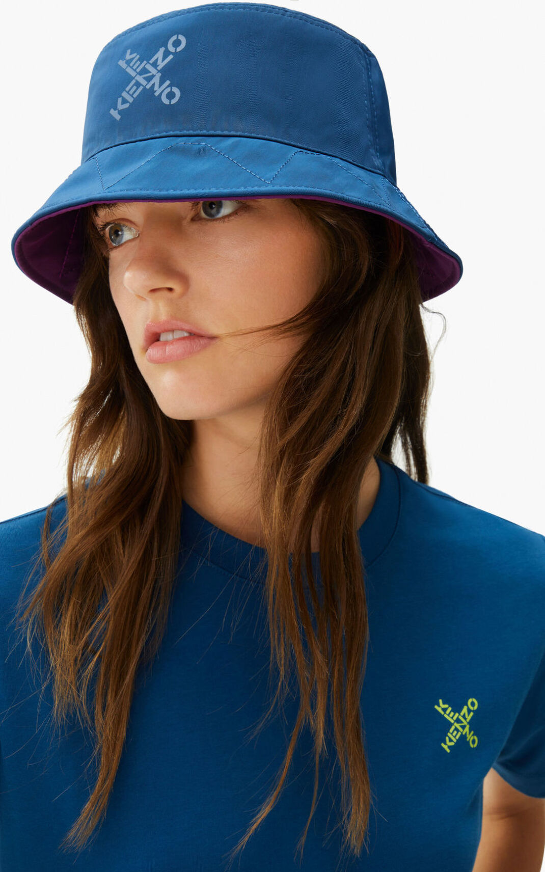 Chapeu Pescador Kenzo Reversible Sport Masculino - Roxo | 419XHPYBW